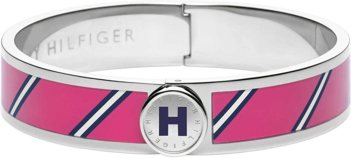 Tommy Hilfiger Classic signature Armband - Roze,Zilver | bol.com