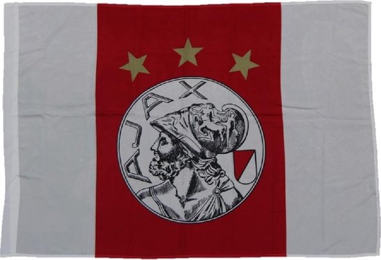 Bol Com Ajax Vlag 100x150 Cm Rood Wit Oude Logo
