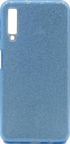 HB Hoesje Geschikt voor Samsung Galaxy A7 2018 - Siliconen Glitter Back Cover - Blauw