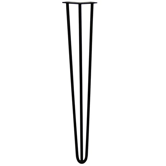 4 x Tafelpoten staal - Lengte: 71cm - 3 pin - 12m - Zwart - SkiSki Legs ™ - pinpoten Retro hairpin