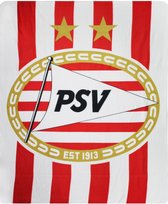 Psv Plaid Fleece Rood/wit 130 X 160 Cm