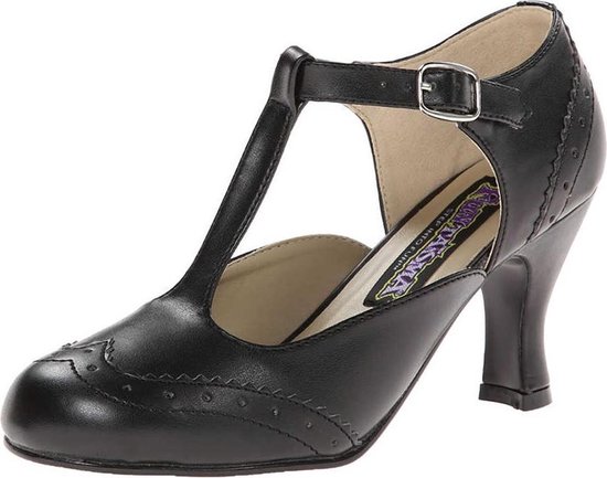 Escarpin Flapper-26 Mary Jane à talon court noir mat - (EU 37 = US 7) - Funtasma