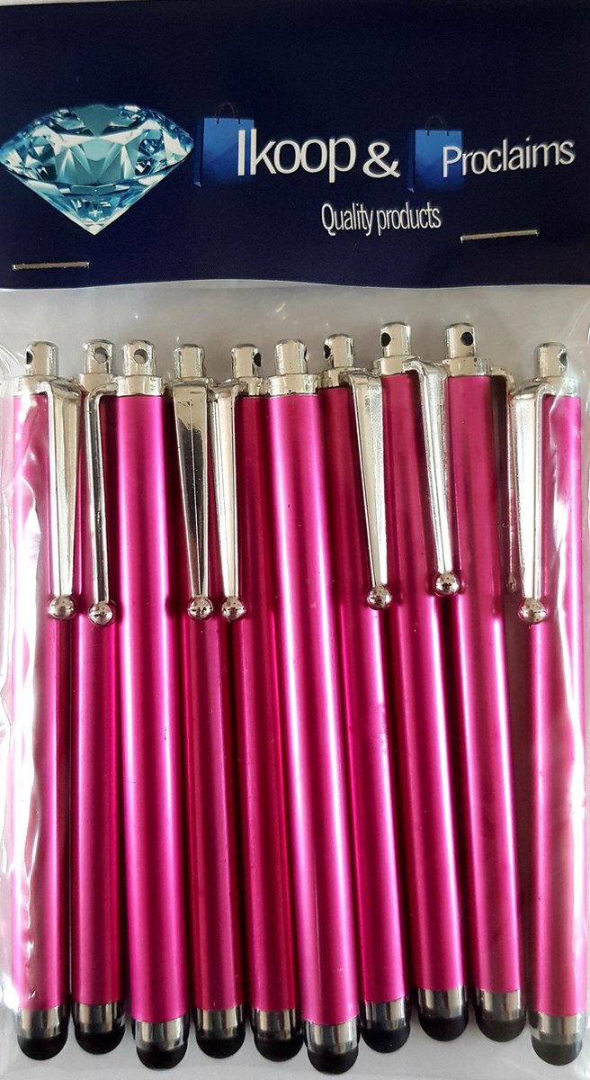 Ikoop & proclaims © 10 LUXE Stylus Pen voor Tablet en Smartphone - KLEUR: Donker Roze