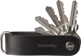 Windmillkey Luxe Sleutel Organizer / Sleutelhanger - Echt Leer (Zwart) - 100% Nederlands - 2 tot 7 sleutels - Origineel Cadeau voor Hem & Haar