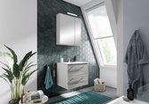 Badmeubel Pelipal Fokus 3065, minerale wastafel, blok 62 cm met spiegelkast incl. ledlamp sangallo grijs