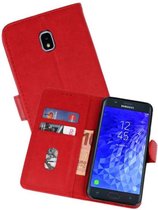 Samsung Galaxy J7 2018 Hoesje Kaarthouder Book Case Telefoonhoesje Rood