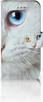 Hoesje Geschikt voor iPhone 7/8 en Geschikt voor iPhone SE 2020 Bookcase Witte Kat