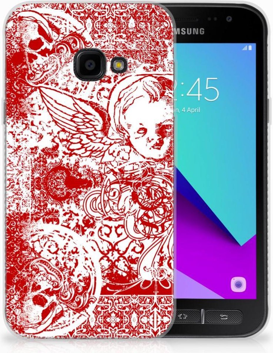 Silicone Back Case Samsung Galaxy Xcover 4 | Xcover 4s Angel Skull Rood