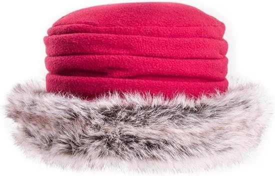 Fleece muts/hoed met nepbont rood voor dames | bol.com