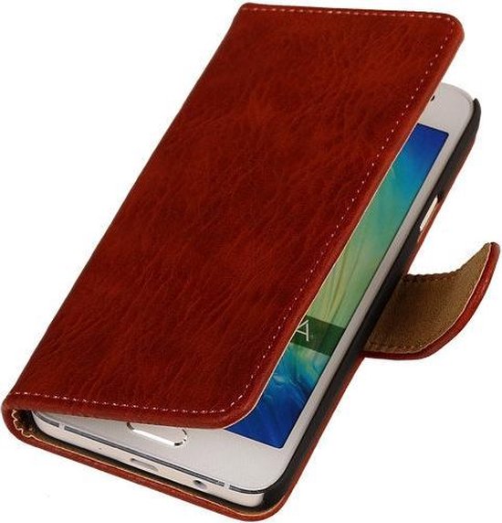 Samsung Galaxy A5 - Rood Hout Look hoesje - Book Case Wallet Cover Beschermhoes