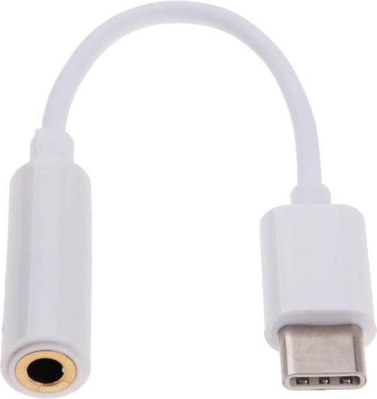 USB-C naar jack (3,5mm) adapter (wit) - USB Type C naar aux - USB naar jack  - USB naar... | bol