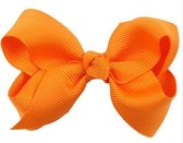 Haarknipje, haarclip, haarspeldje, alligatorknip met strik van grosgrain lint oranje – koningsdag - gratis verzending