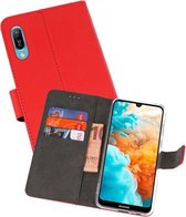 Booktype Telefoonhoesjes - Bookcase Hoesje - Wallet Case -  Geschikt voor Huawei Y6 Pro 2019 - Rood