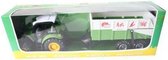 Agri life - Tractor met Kiepaanhanger -  1:27 groen - 36 x 7,5 x 10 cm (lxbxh)