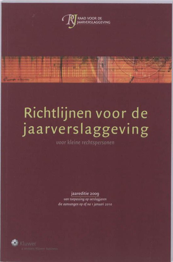 Cover van het boek 'Richtlijnen voor de jaarverslaggeving / 2009'
