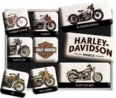 Harley Davidson Model Chart - Magneet set met 9 Magneten