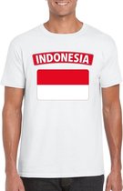 T-shirt met Indonesische vlag wit heren M