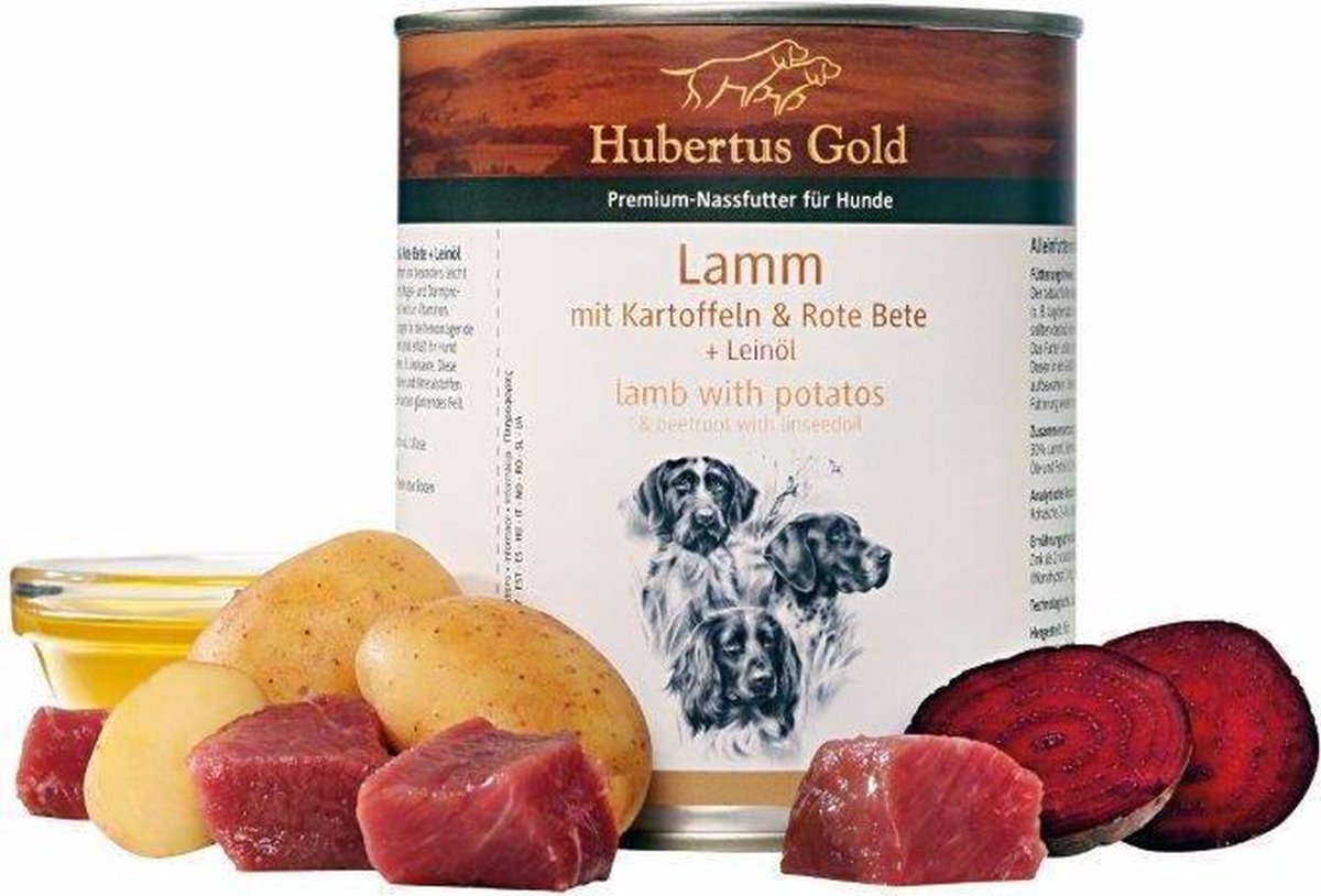 Hubertus Gold Lam met Aardappelen Rode Bieten en Lijnzaadolie – 6 x 800 gram