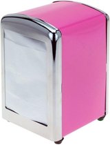 Roze servethouder/ servetten dispenser 14 cm