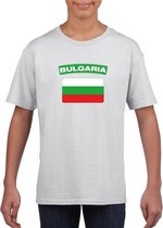 T-shirt met Bulgaarse vlag wit kinderen XL (158-164)