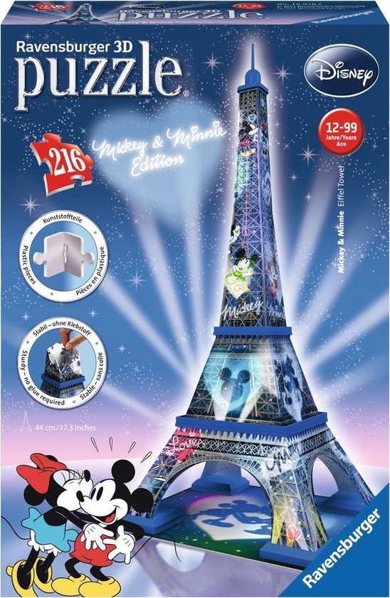 Demonteer Tegen de wil Maan oppervlakte Ravensburger Mickey Mouse Eiffeltoren - 3D puzzel | bol.com