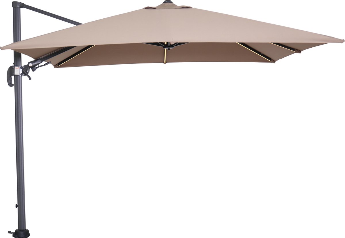 Garden Impressions - Hawaii Lumen LED parasol - 300x300 - taupe | bol.