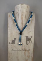 Keramische Halsband (dé natuurlijke teken bestrijding) turquoise maat L