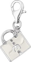 Quiges - 925 Zilver Charm Bedel Hanger Handtas Wit - HC097