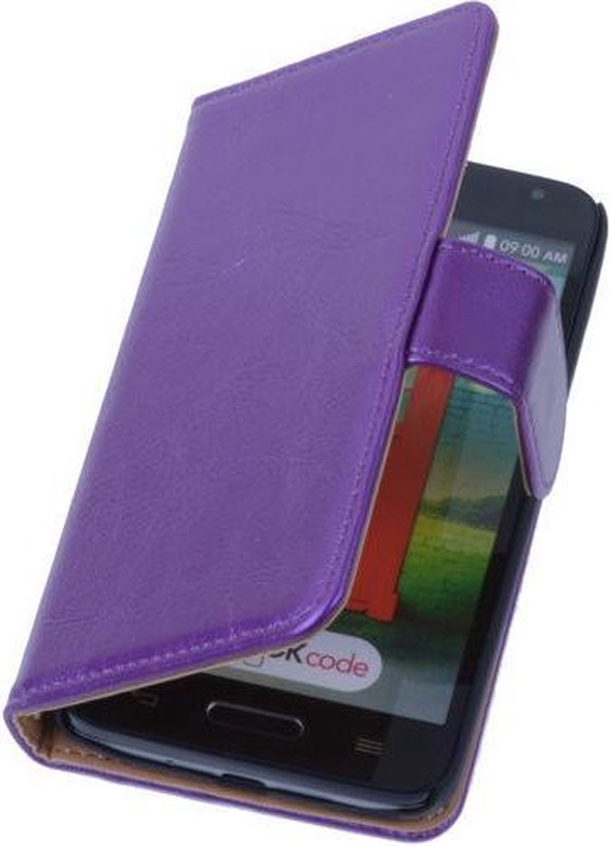 PU Leder Lila Hoesje LG G3 Book/Wallet Case/Cover