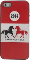 Hardcase paarden iphone 5 rood/wit