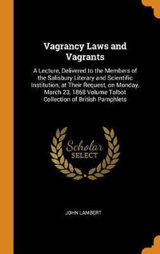 Vagrancy Laws and Vagrants, John Lambert 9780344444708 Boeken