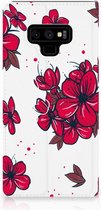 Geschikt voor Samsung Galaxy Note 9 Standcase Hoesje Design Blossom Red