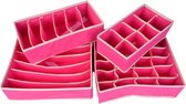 Kleding Organizerset - 4-Delig - Roze - Overzichtelijke opbergboxen voor je garderobe