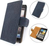 TCC PU Leder Hoesje Huawei Ascend G6 Book/Wallet Case/Cover Marine Blauw