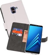 Booktype Telefoonhoesjes - Bookcase Hoesje - Wallet Case -  Geschikt voor Galaxy A8 Plus 2018 - Wit
