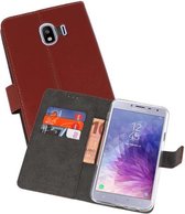Booktype Telefoonhoesjes - Bookcase Hoesje - Wallet Case -  Geschikt voor Samsung Galaxy J4 2018 - Bruin
