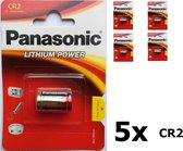 5 Stuks - Panasonic CR2 blister Lithium batterij
