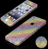 Xssive Glitter Sticker voor Apple iPhone 5 of Apple iPhone 5s iPhone SE met Regenboog motief print Duo Pack/2 stuks