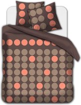 flanel dekbedovertrek - DOTS PINK - Lits-jumeaux - 240x200/220 cm - 2 slopen
