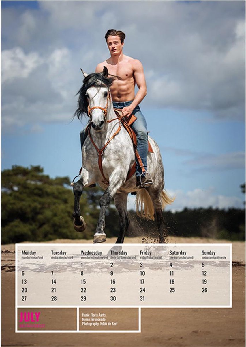 Calendrier Horse and Hunk 2024 - calendrier cheval - calendrier
