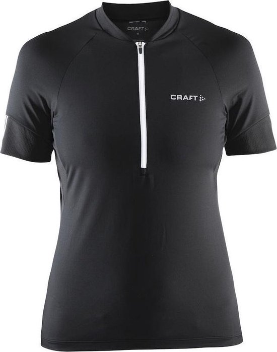 Craft Velo Wielrenshirt - Maat L - Dames Fietsshirt - Vrouwen - zwart/wit