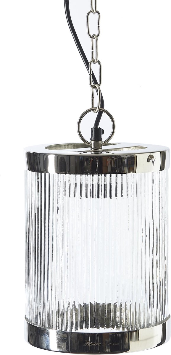 Riviera Maison - Lindhorst Hanging Lamp L - Hanglamp - Zilver - Staal;  Glas; Metaal | bol.com