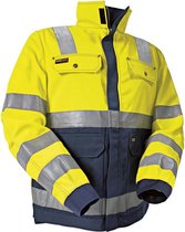 Blåkläder 4026-1804 Dames jas High Vis ongevoerd Geel/Marineblauw maat M