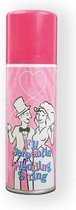 Bruiloft serpentine spray roze 125 ml