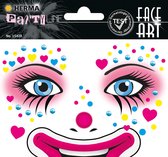 Herma Face Art Glitter Sticker / Gezicht Tattoo Clown Annie