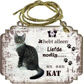 Spreukenbordje Kat: Tijgerkat