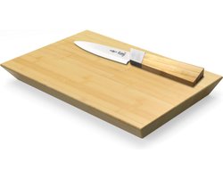 Cookut Bamboe - Snijplank - inclusief mes - klein - bruin
