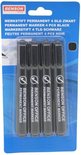 Verpakking met vier zwarte Benson Office permanente markers.