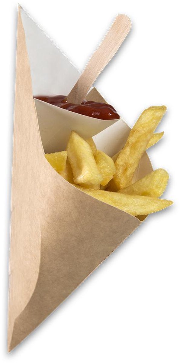 Fonkels Chip ’n Dip Frietzak - Met sausvak - Small - Karton
