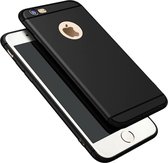 Ultradunne TPU Case | Apple iPhone 6 | iPhone 6s | Zwart | Mat Finish Cover | Luxe hoesje met gat voor Apple logo